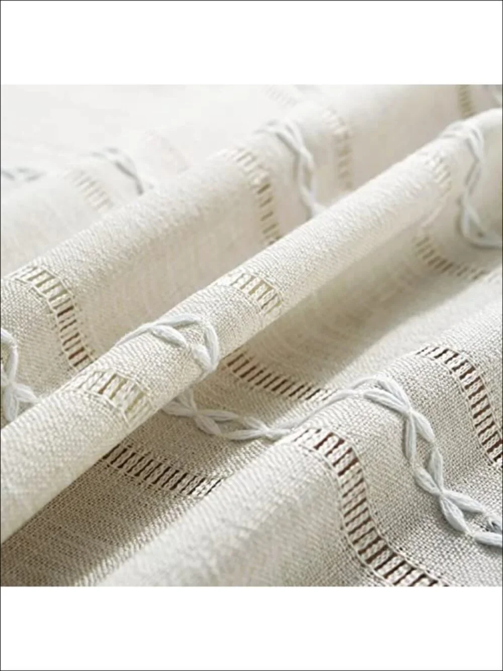 Farmhouse Linen Look Tablecloth 60x120 Hemstitch Wrinkle Resistant Dining Table
